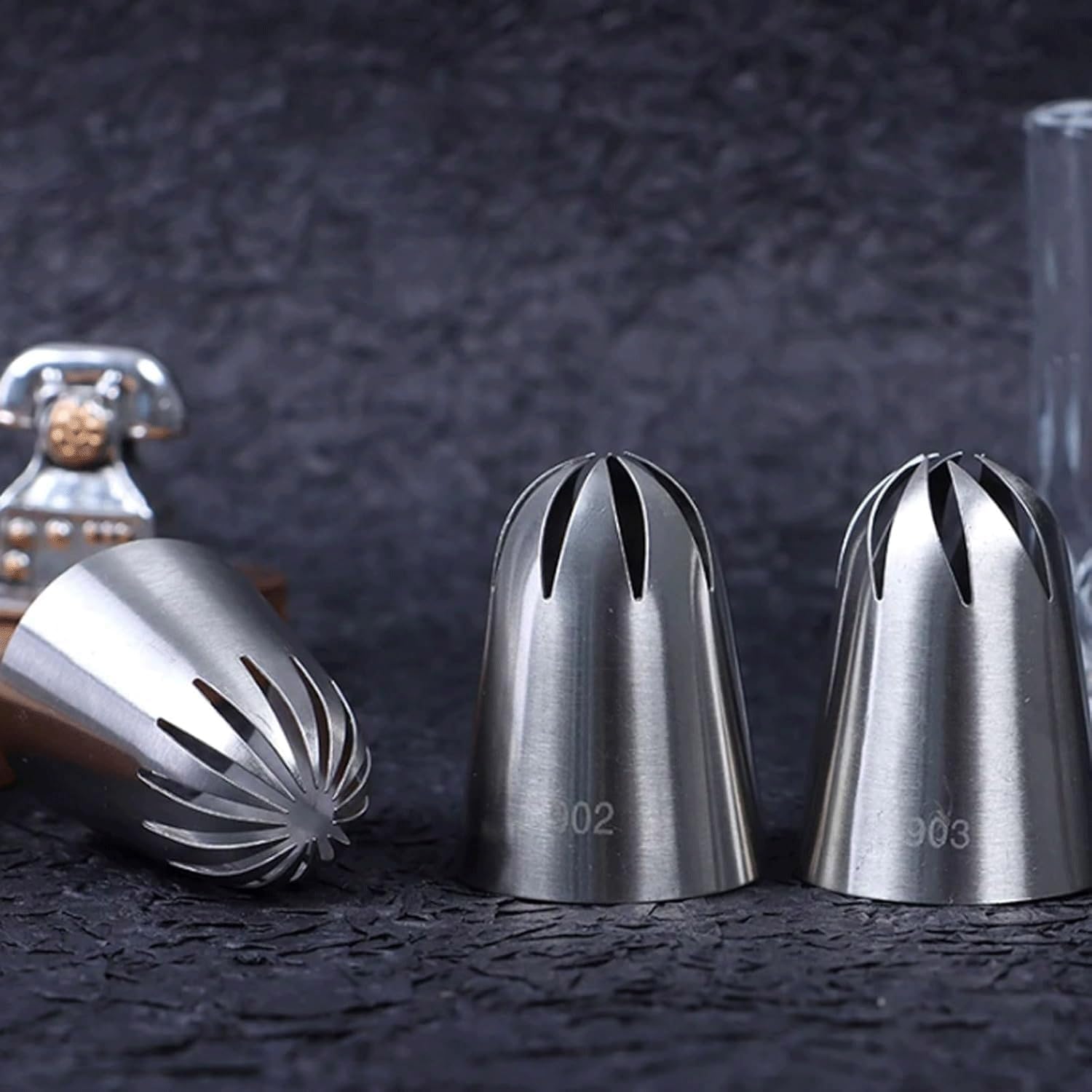 Piping Tips 3pcs Pastry Nozzles Large Icing Tips Nozzles Stainless Steel Pastry Tips Pastry Tube Icing Frosting Nozzles Easy to Use