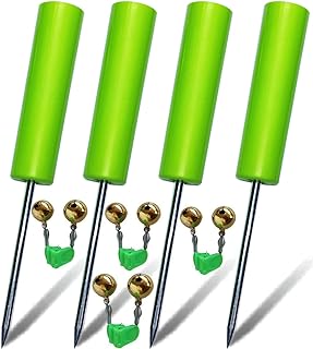 Fishing Rod Holders for Bank Fishing,Bank Fishing Rod Rack Stand,Fishing Pole Holders Ground, with Copper Fishing Rod Alarm Bell