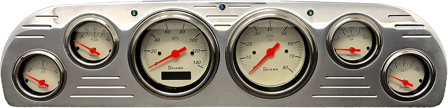 Dolphin Gauges Compatible with 1957 1958 1959 1960 Ford Truck 6 Gauge Dash Cluster Panel Set Programmable