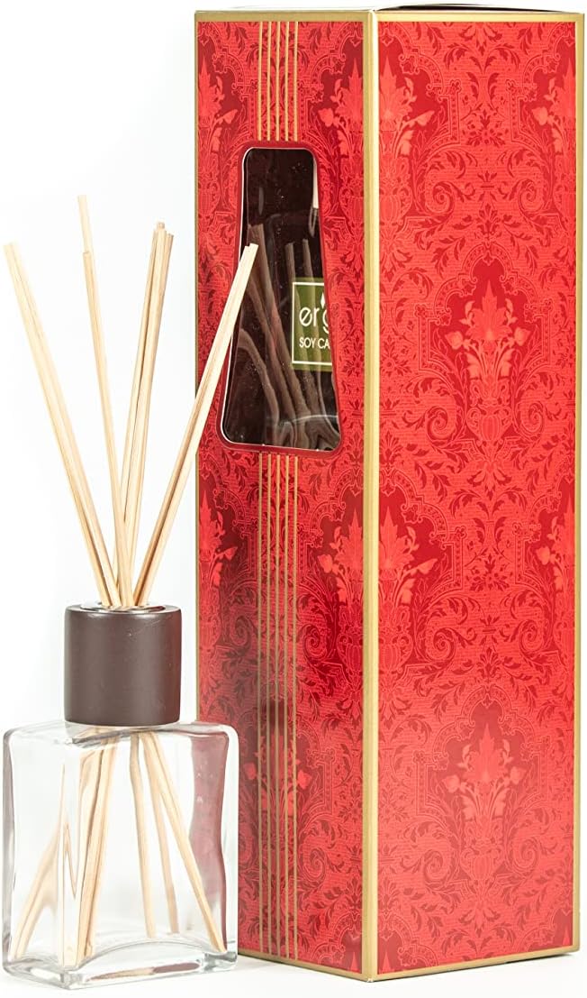Ergo Luxury Natural Premium Reed Diffuser Essential Oil and Sticks Gift Set, Decorative Air Freshener for Small and Large Rooms (Kiwi)