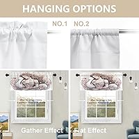 Vista 346 de Cenefas de cocina modernas con patrón de cobre marrón dorado para ventanas, cenefas opacas abstractas de marcas de arañazos y cortinas opacas