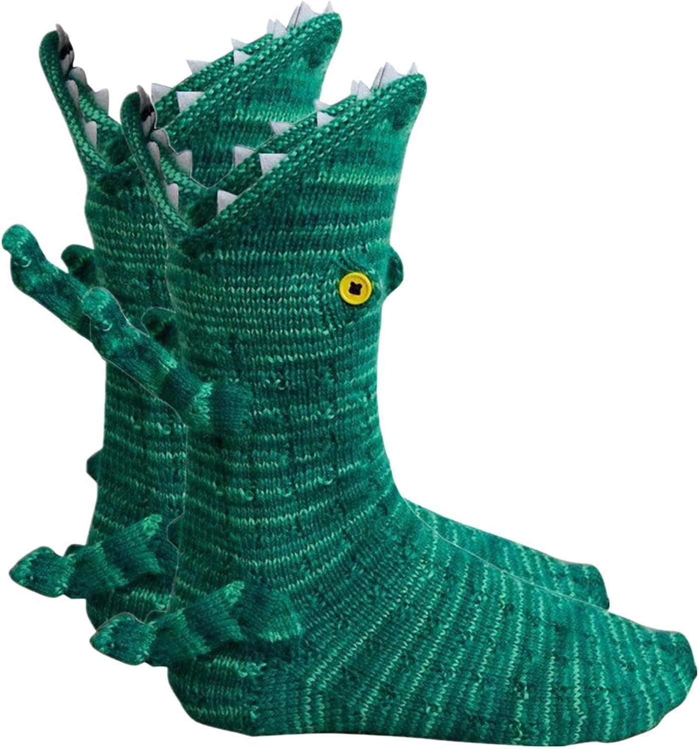 Knit Crocodile Socks for Women Men, Christmas Novelty Wide Mouth 3D Socks, Creative 3D Cartoon Animal Socks Alligator Socks, Crocodile
