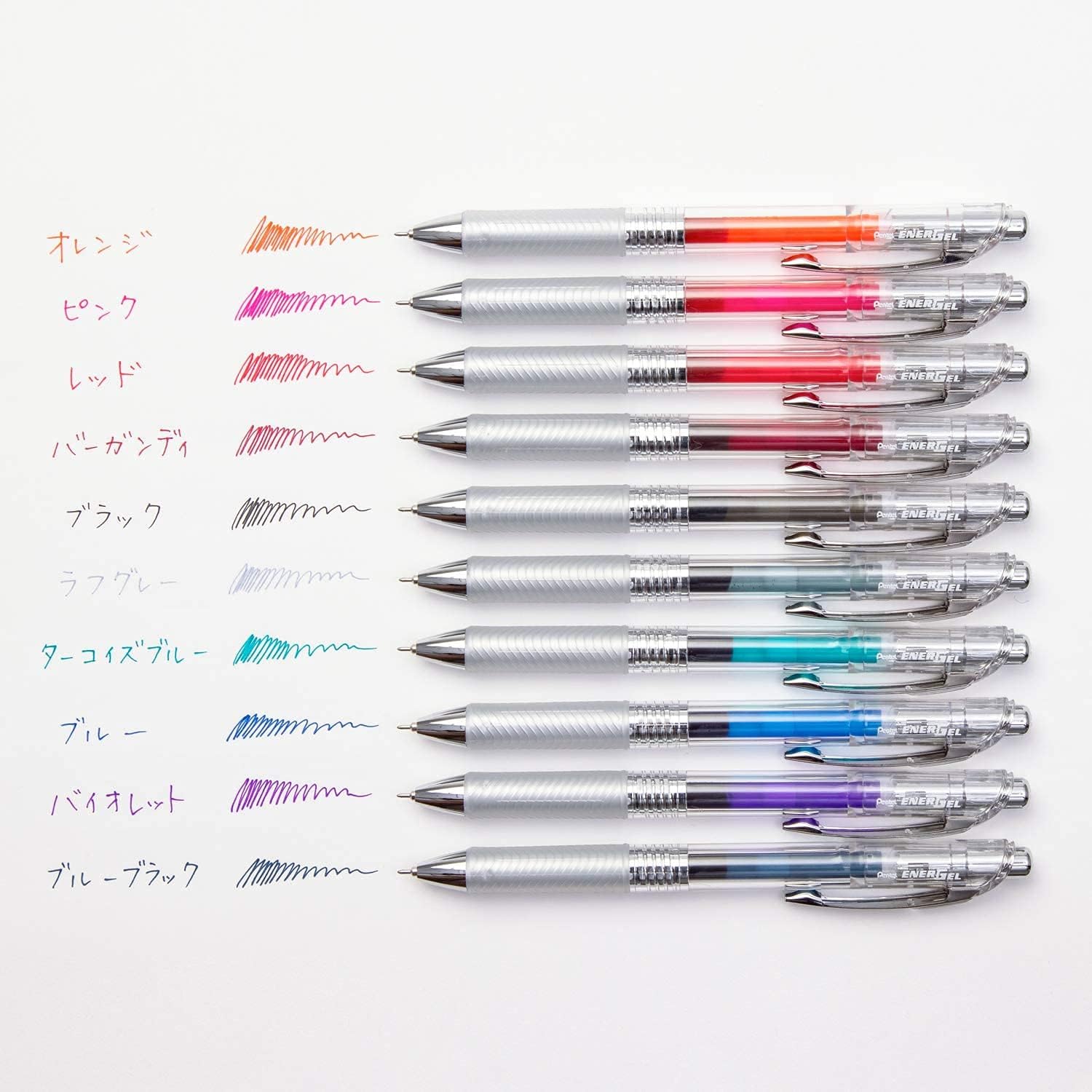 ENERGEL Pentel Infree Gel Ink Ballpoint Pen 0.5mm, Needle Tip 10 colors set with Sticky Notes