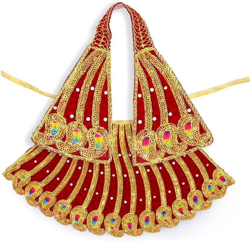 Matarani  Devi Lehenga Patka Poshak for Navratri & Margashirsh Puja | Matarani Kalash Sthapana Dress 12 Inch Poshak | Navratri Traditional Lehenga Patka for Pooja & Kalash Sthapana main image 0