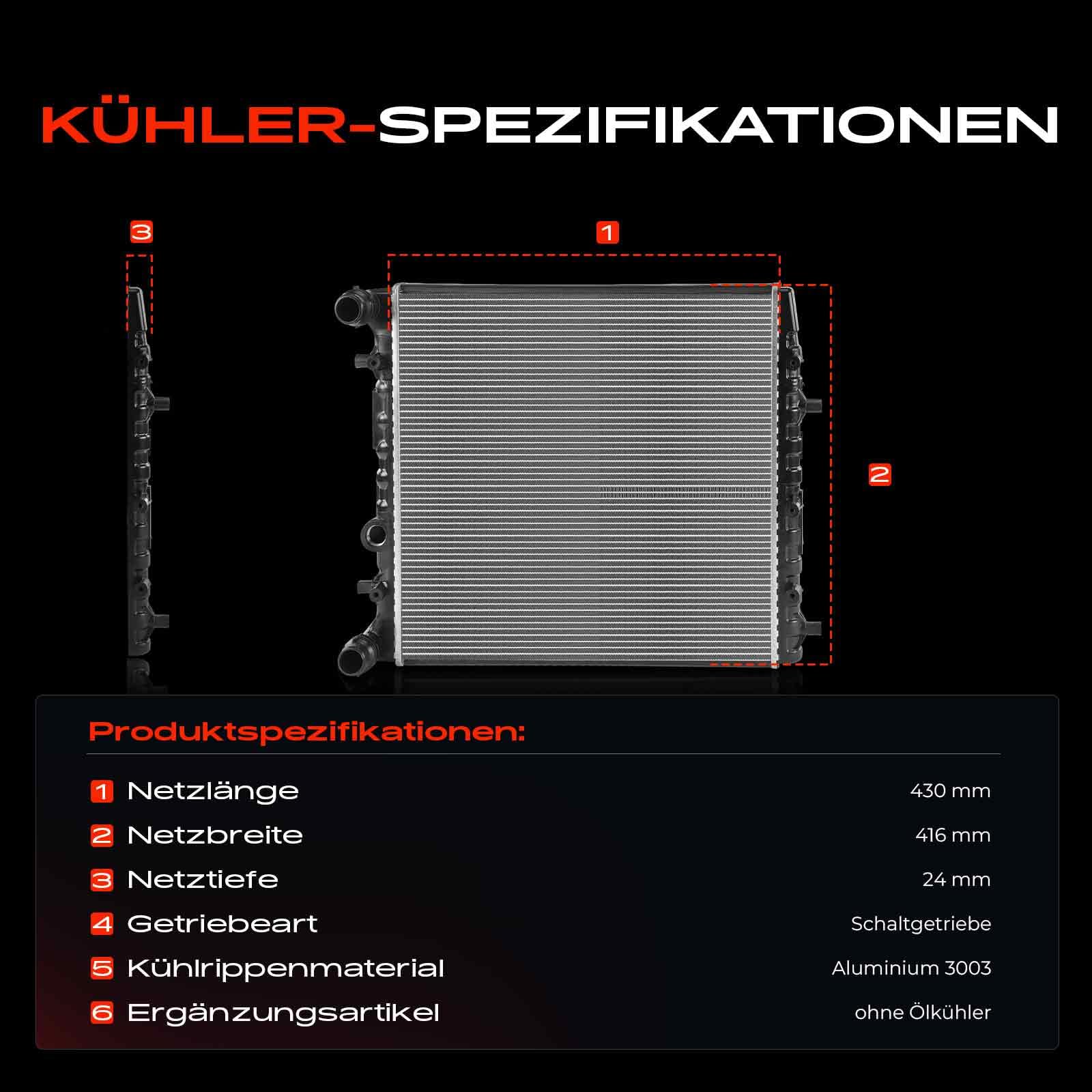 Frankberg Radiatore scambiatore di calore dell'acqua scambiatore di | 5Z0121253; Compatibile con: Polo 9A 9N, Polo 6C1 6R1, R.o.o.m.s.t.e.r 5J7, Ibiza IV ST 6J8 6P8, Ibiza IV 6J5 6P1