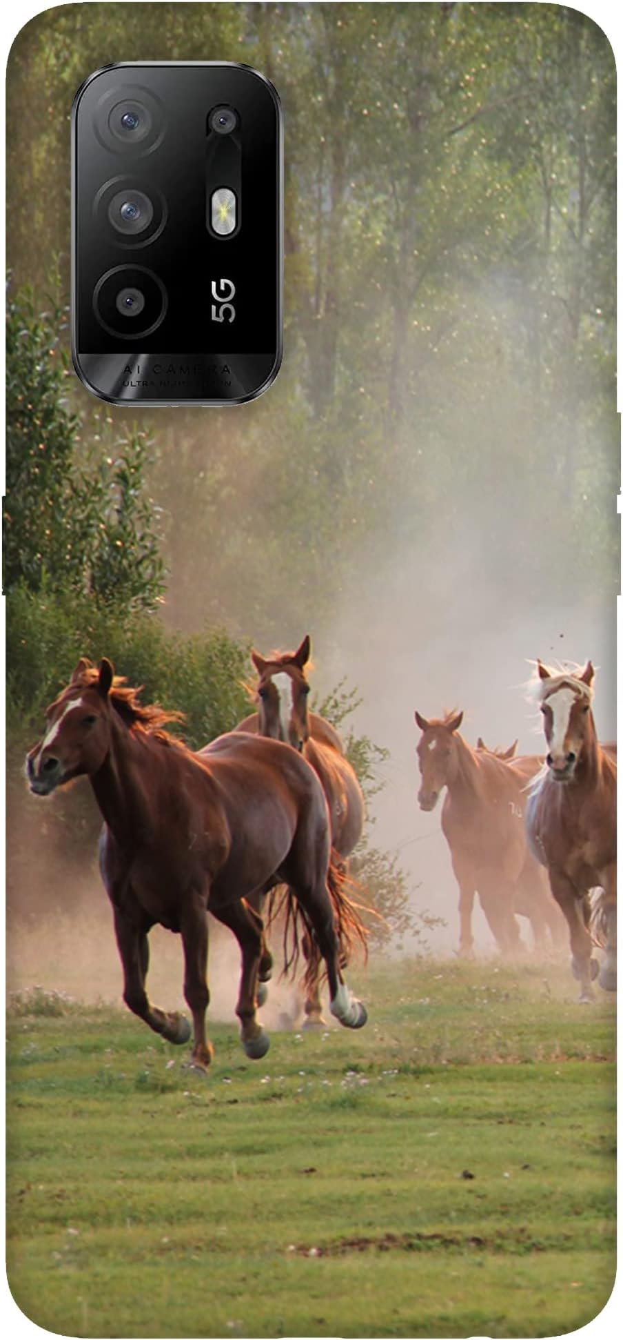 LETAPSLETAPS® Designer Printed Hard Plastic Matt Finish Mobile Case Back Cover for Oppo F19 Pro Plus 5G / Oppo F19 Pro+ 5G (Running Horse Animal Sinari)