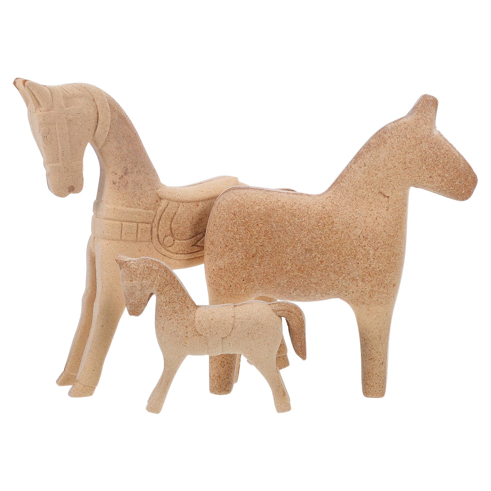 Sculpture bois naturel de chevaux pour artisanat et décoration