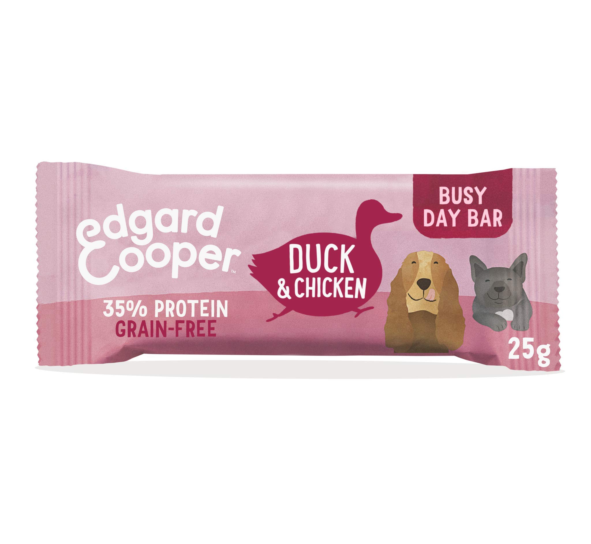 Edgard & Cooper Chuches para Perros Cachorros y Mayores Premios Perros Golosinas Natural Sin Cereales 25g x 20 Pato & Pollo Fresco, Sabrosas Barritas ricas en proteínas