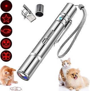 Cat Pointer Toy,Dog Laser Pointer,Red LED Light Pointer Interactive Toys for Indoor Cats Dogs 7 Adjustable Patterns Laser,...