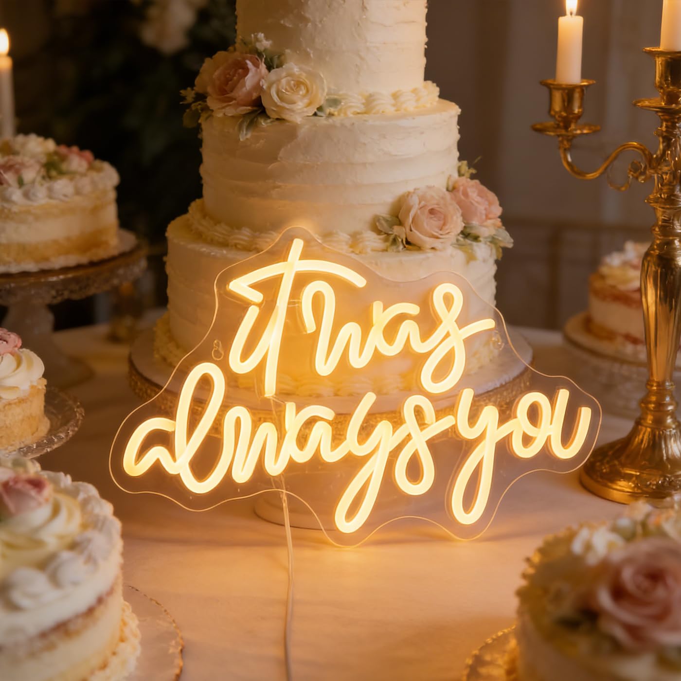 LED It Was Always You Segno Neon La Stanza Home Bar Arte Decorazione Della Parete Finestra Del Partito Soggiorno Decor Matrimonio Fidanzamento Della Parete Hanging Decorazione (bianco caldo)