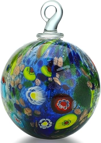 QFkris Adornos de vidrio soplado a mano de 4 pulgadas, adornos de Navidad de vidrio, bolas de amistad para árbol de Navidad, colgar jardines,