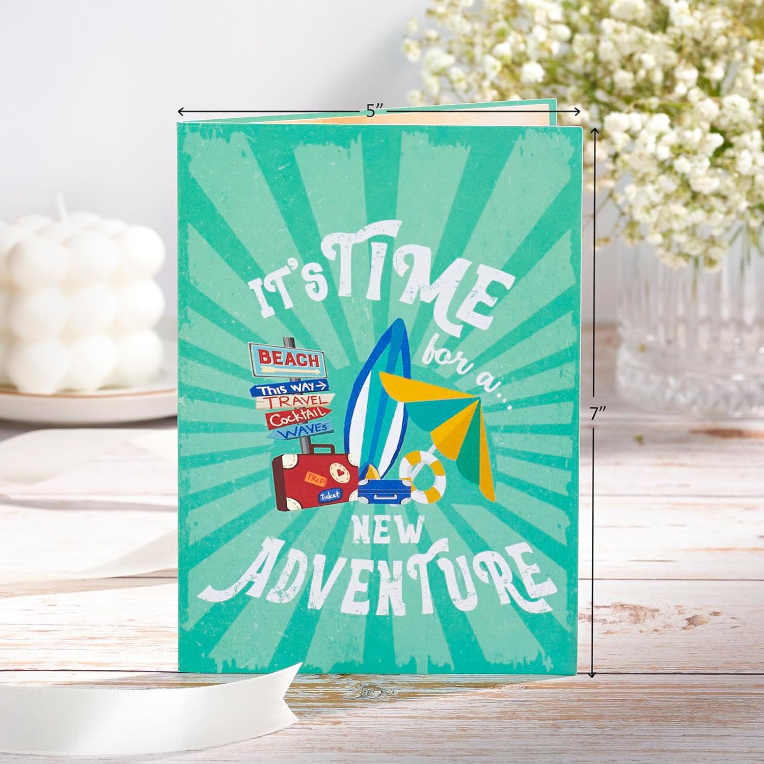 Car Pop Up Card, Beetle Bug, New Adventure, 3D Travel Card for Birthday, Graduation, Congratulations, Retirement, Work Anniversary, Bon Voyage, 5x7 - Includes Envelope And Message Note - Image 2