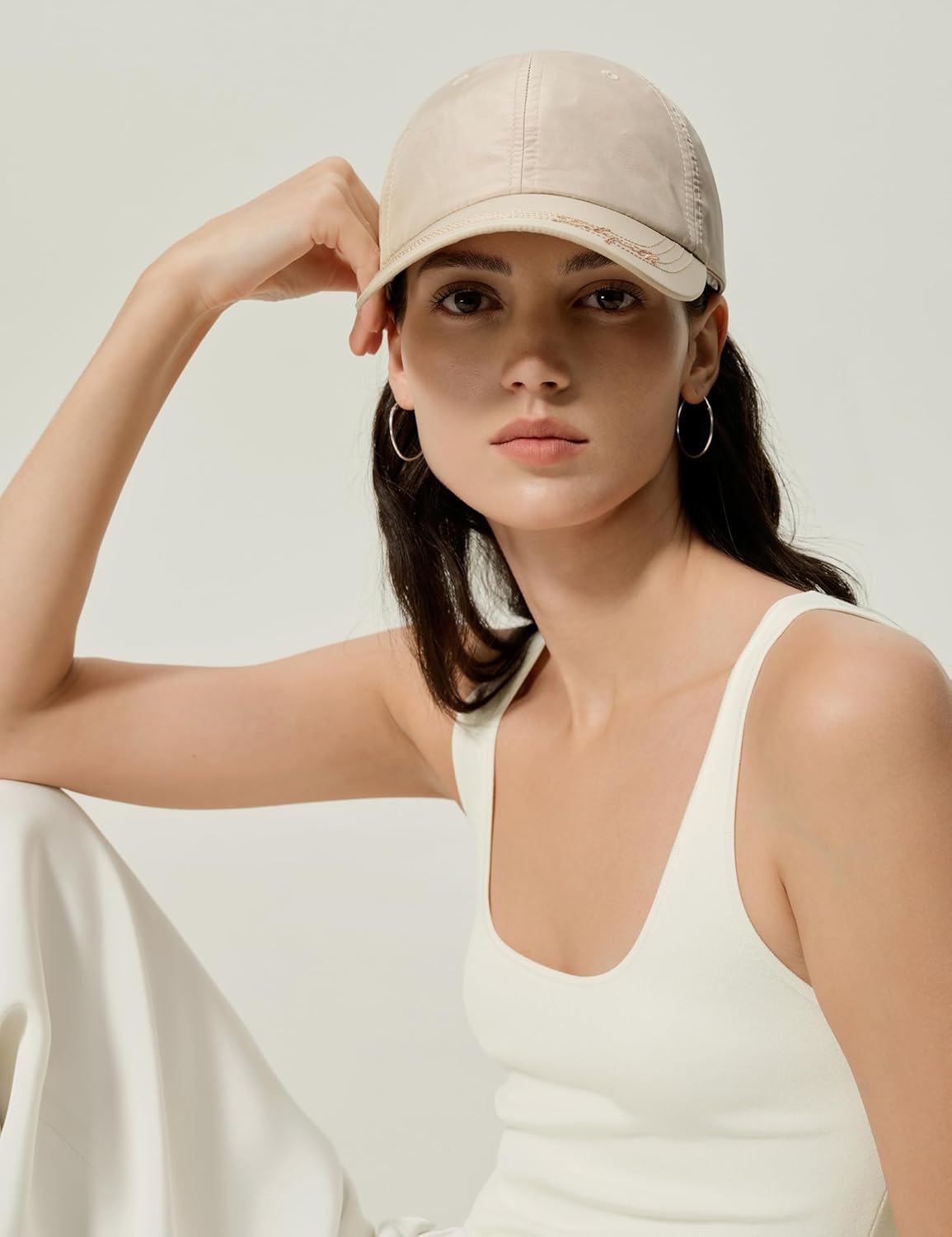 LilySilk Real Silk Taffeta Cap for Women Baseball All-Weather Plain Waterproof Hats Sun Protection Adjustable