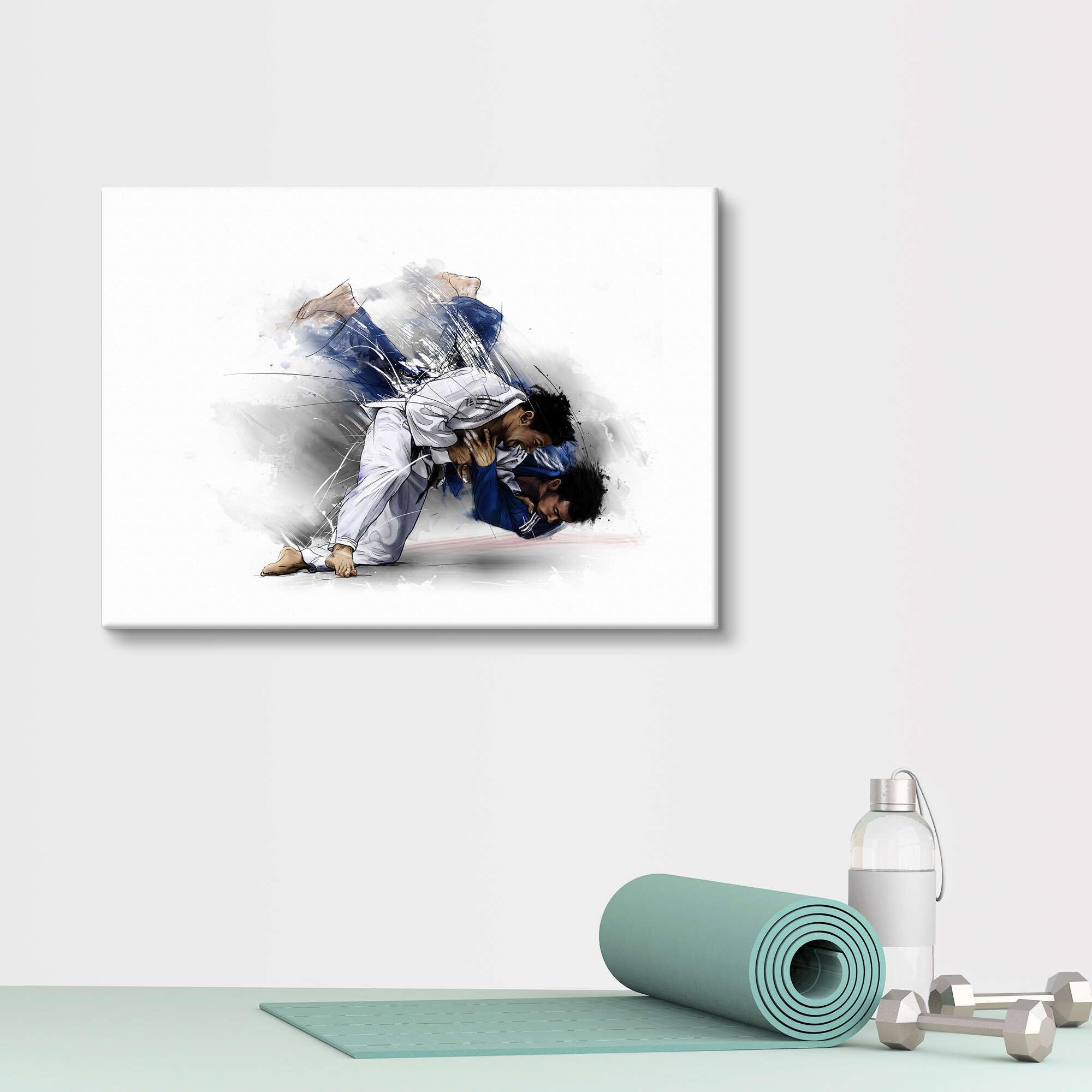 Posterlounge Judo Stampa su tela | 80 x 60 cm di Tompico Quadri Decorazione per pareti