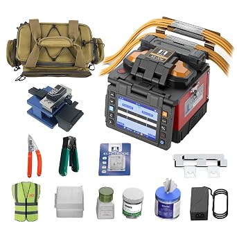370 FTTH Fiber Optic Fusion Splicer with 3.5-inch Touch Screen, Optical Fiber Fusion Splicer Kit Features 7s Splicing and 18s Heating Epliiste Fusion