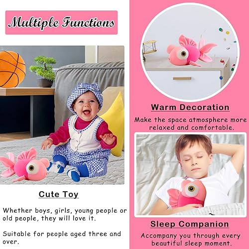 Miniatura 4 de zhidiloveyou Goldfish - Peluche de pez rosa para niñas y niños, 13.78 pulgadas