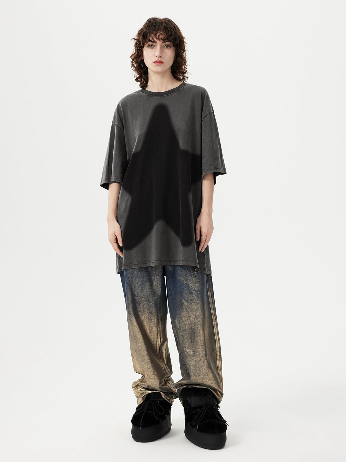 Aelfric Eden Oversized Star Graphic Tees Men Vintage Washed Heavyweight Cotton Trendy Streetwear T Shirts Unisex - Image 3