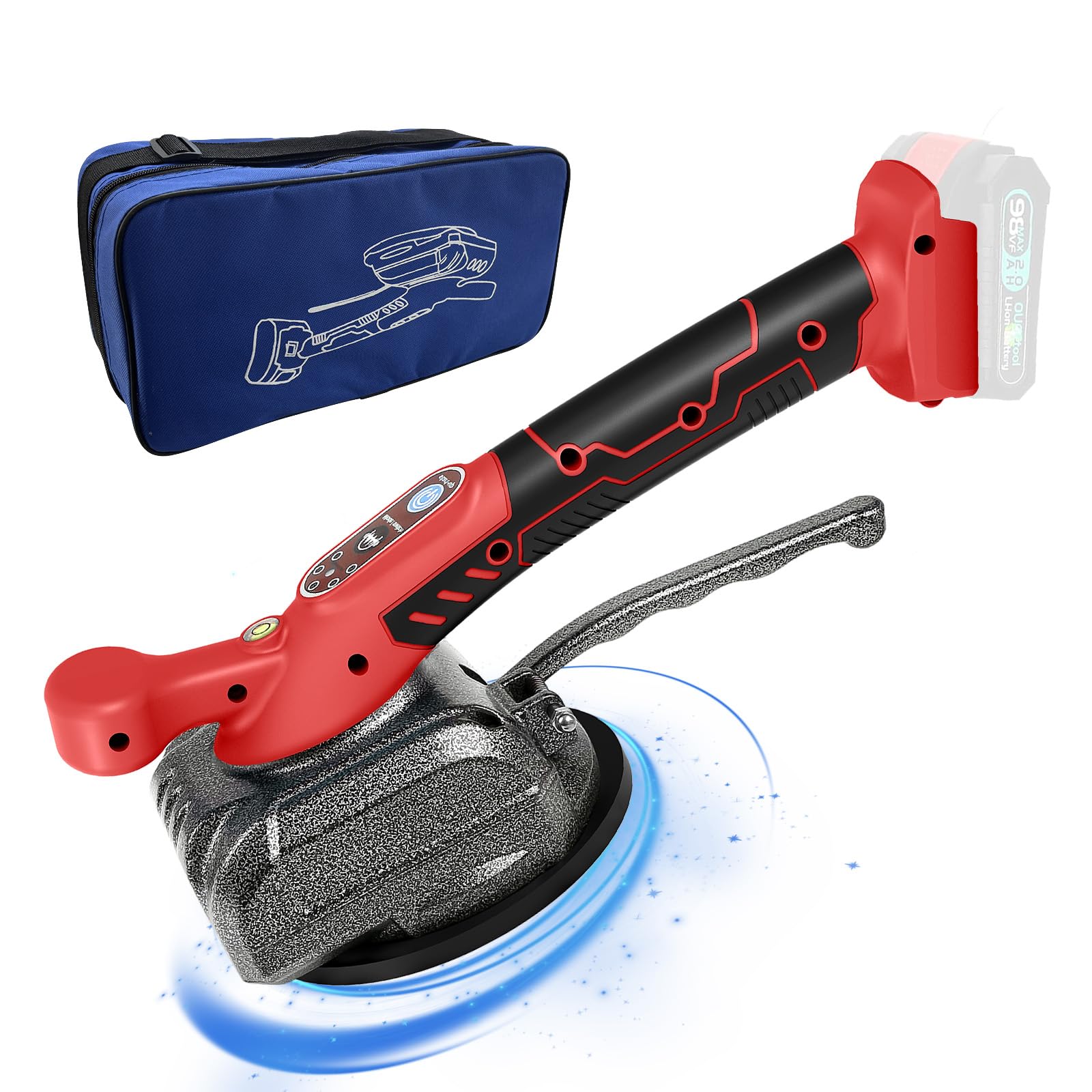 Maquina Vibratoria para Azulejos, Vibrador Baldosas Compatible con Makita 18V, Niveladores Azulejo con 5 Velocidades, Ventosa de 4,7 Pulgadas y Adsorción de 80 kg para Baldosas (Sin Batería)