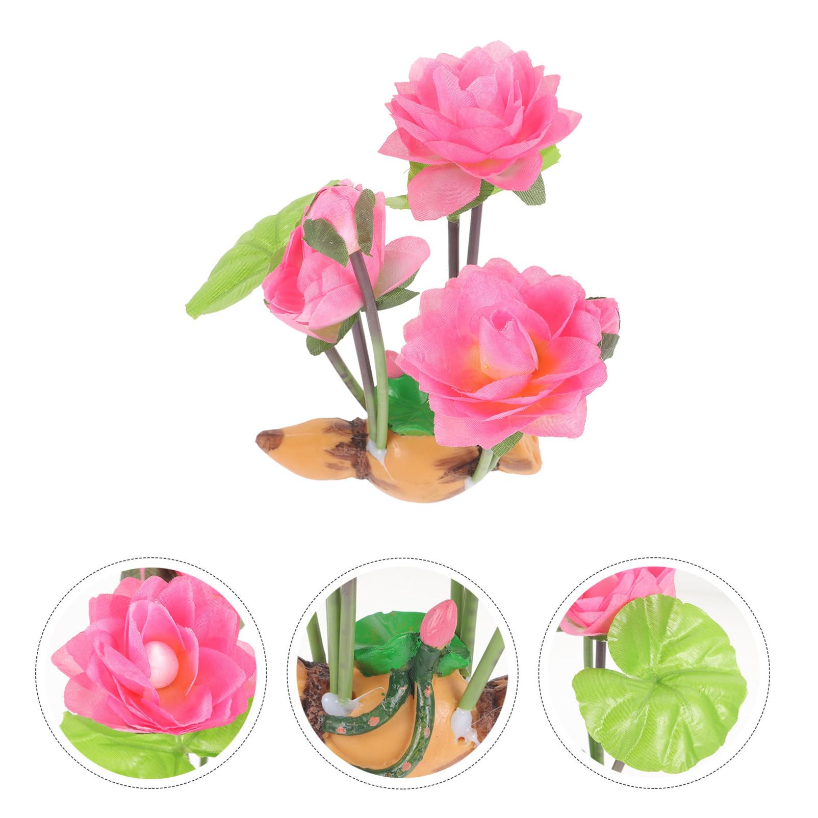 YARNOW 4 Pièces Ornements De Lotus Racine De Lotus Boîte Réservoir Usine Décorations D'aquarium Plante Artificielle pour Aquarium Fausse Herbe D'aquarium Décor De Récif Corallien Résine