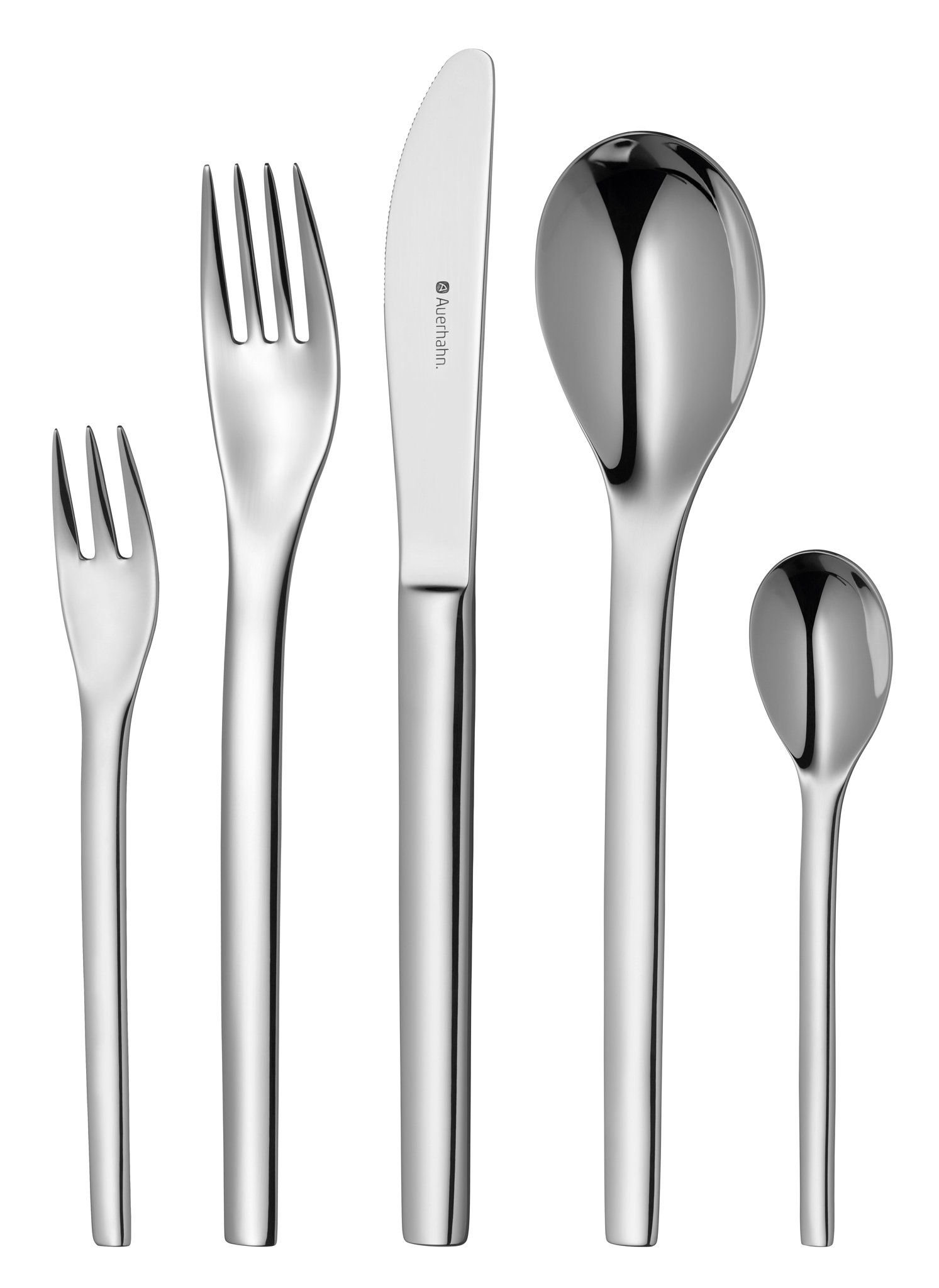 Auerhahn Vengo Besteck Set 6 Personen, 30-teilig, Edelstahl Cromargan poliert, Monobloc-Messer, spülmaschinengeeignet, rostfrei