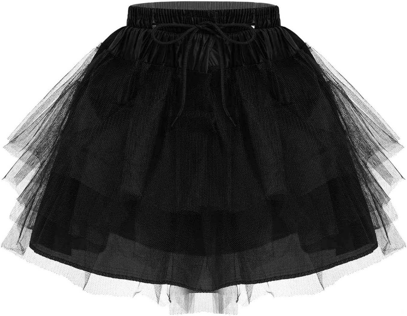 Kids Girls Elastic Wasitband A-line Pleated Layers Crinoline Underskirt Wedding Party Dress Petticoat