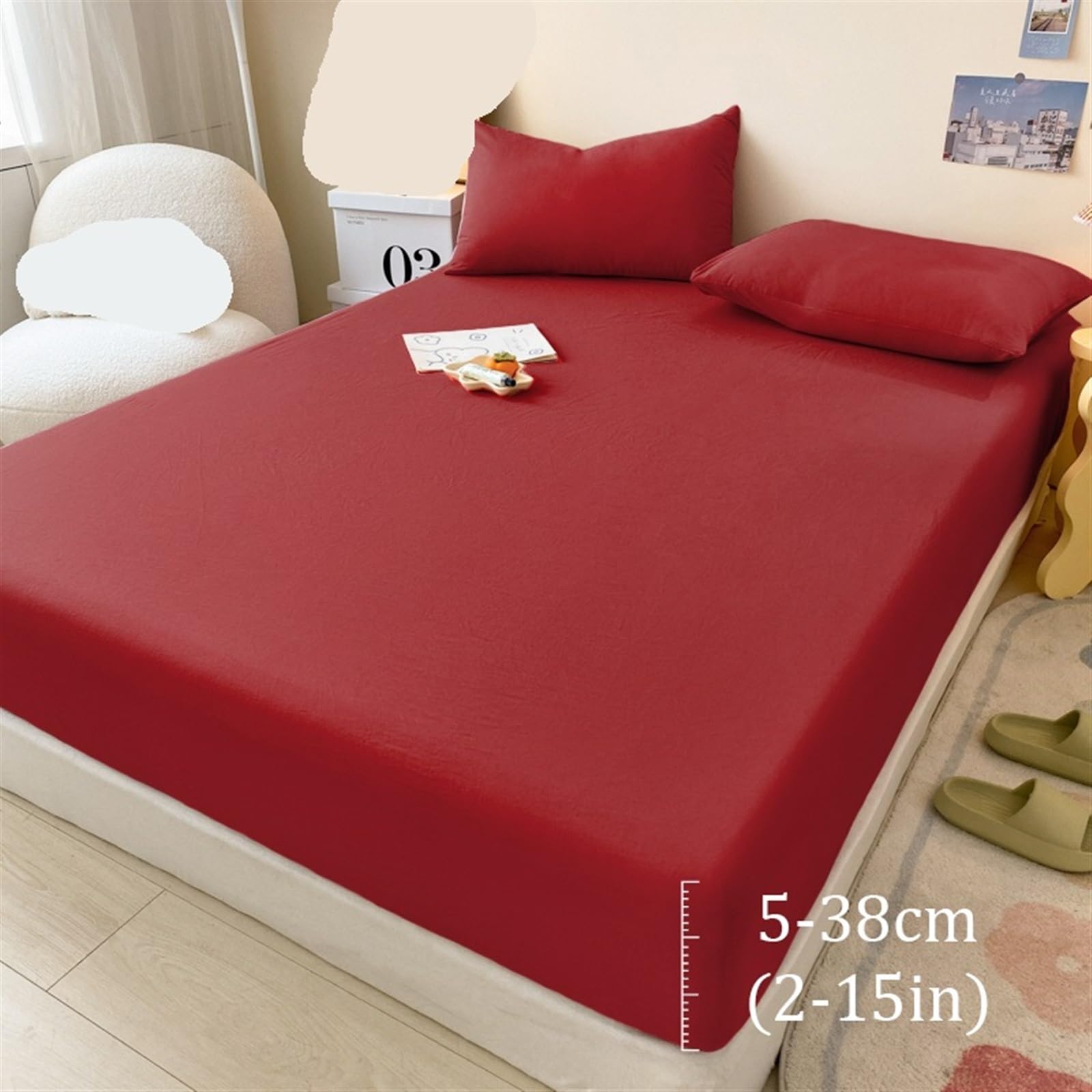 Lenzuolo con Angoli Extra Profondo Lenzuolo con angoli morbido for hotel tasca profonda 38 cm copriletto di lunga durata extra profondo(Dark Grey,90X200X38cm1pc)