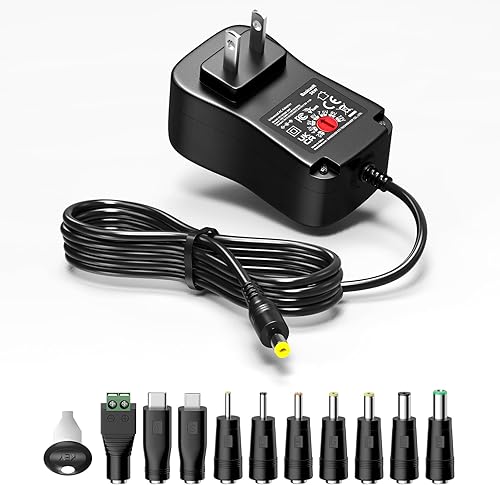 Miniatura 9 de Fuente de alimentación universal de 12 W, 12 V, 9 V, 7,5 V, 6 V, 5 V, 4,5 V, 3 V, 1 A, adaptador de CA a CC para enrutador de tira LED, altavoz,