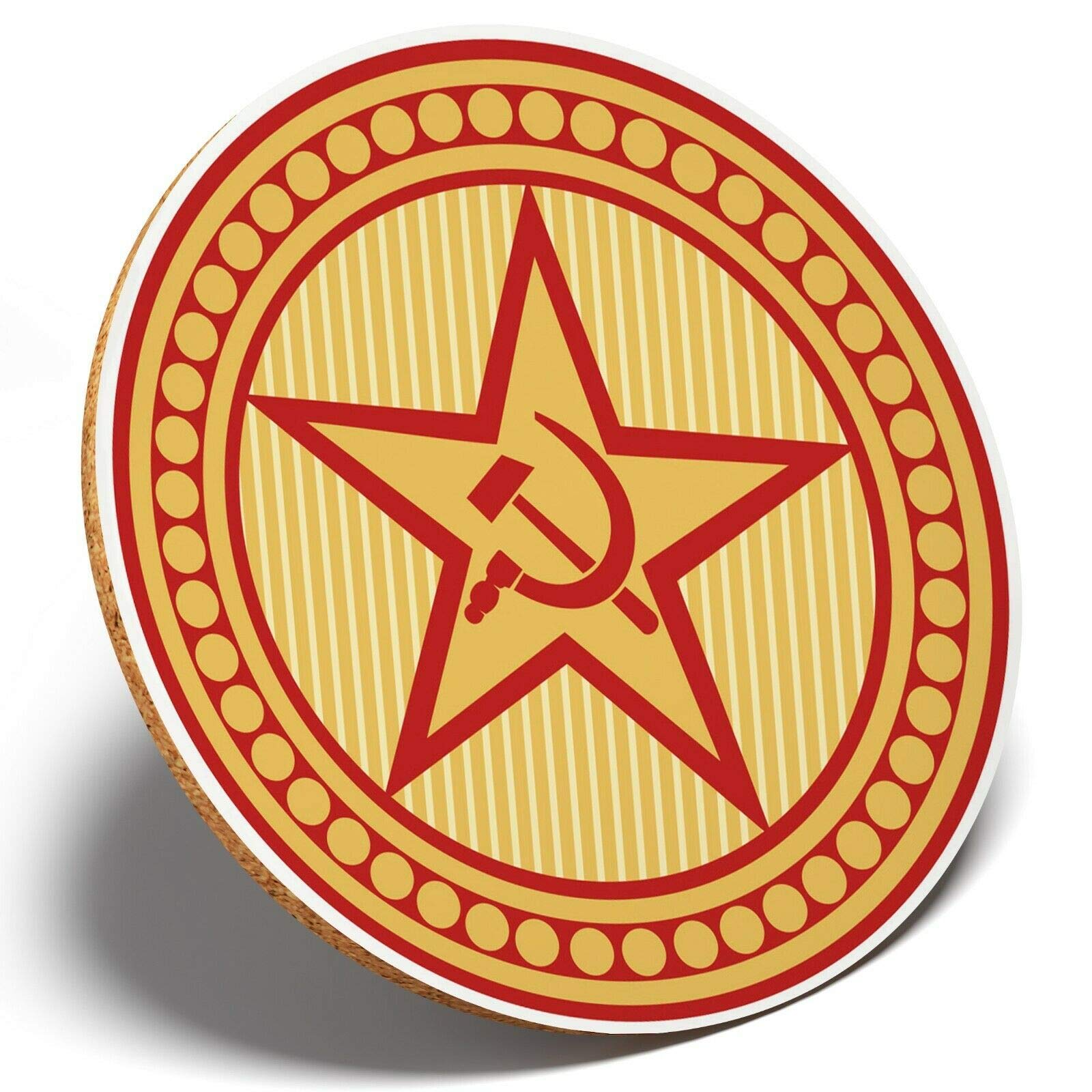 1 x Communist Symbolism - Round Coaster Kitchen Student Kids #7142