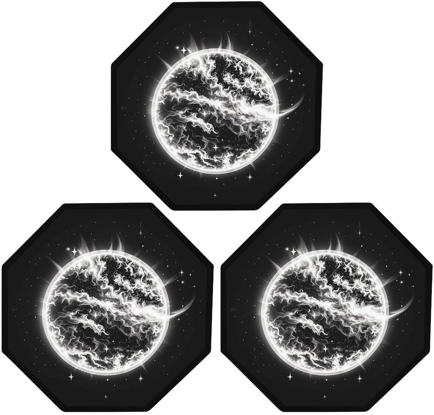 Ctagon Metal Sign for Home, Modern Display Plate for Kitchen, The Mysterious Burning of The Sun Plates Accent Hanging Wall Decorations 3PCS for Living Room, Bedroom, Hallway, Hotel