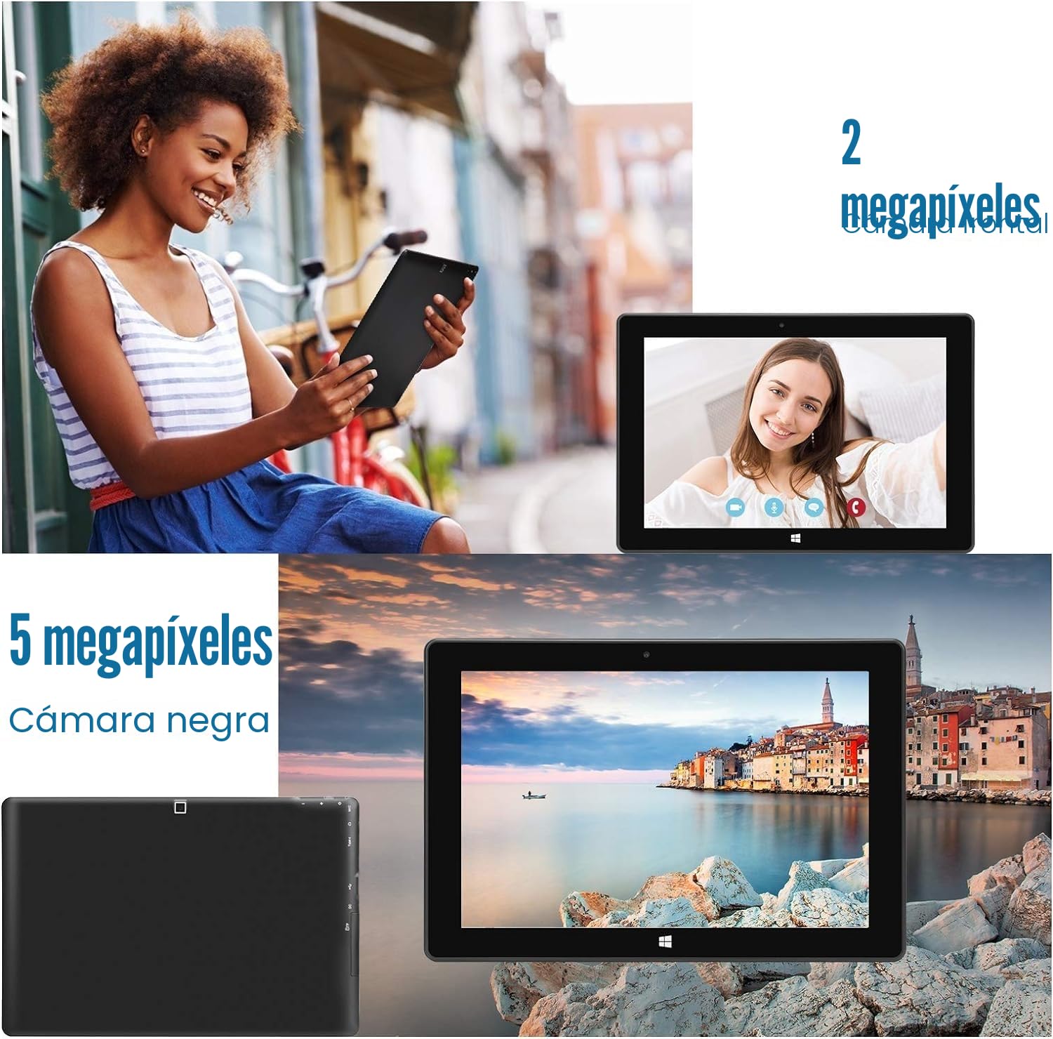 Windows Tablet PC de 10 Pulgadas Tablet Windows 11 Intel Processor, Tablet Computer HD Touchscreen 6GB RAM + 128GB, 6000mAh de Gran batería