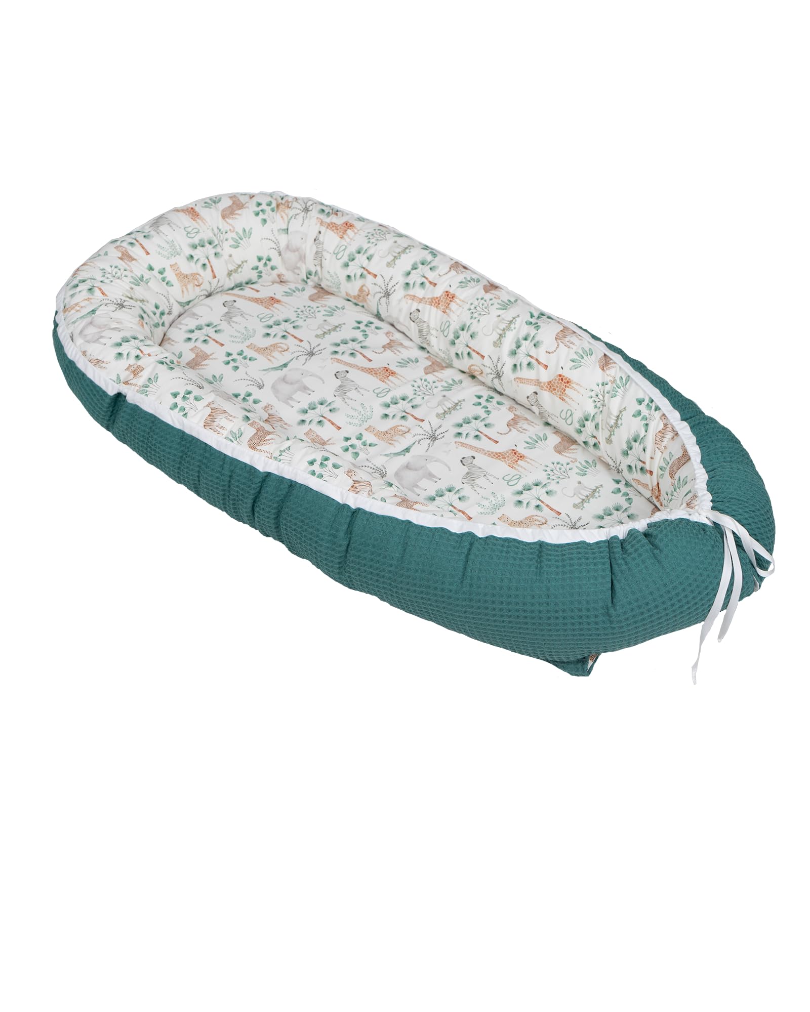 ULLENBOOM Babynest – OEKO-TEX Materialien, Made in EU – Babynestchen Neugeborene, Kuschelnest Baby, tragbares Reisebett, gepolstert & waschbar (55x95 cm)