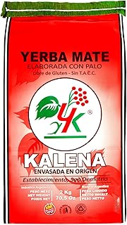 Kalena Traditional Yerba Mate | Smooth And Balanced Flavor | Slow Barbacuá Wood-Dried | Naturally Aged 12 Months | Gluten Free | Authentic Argentine Mate (2kg | 4.4lb)