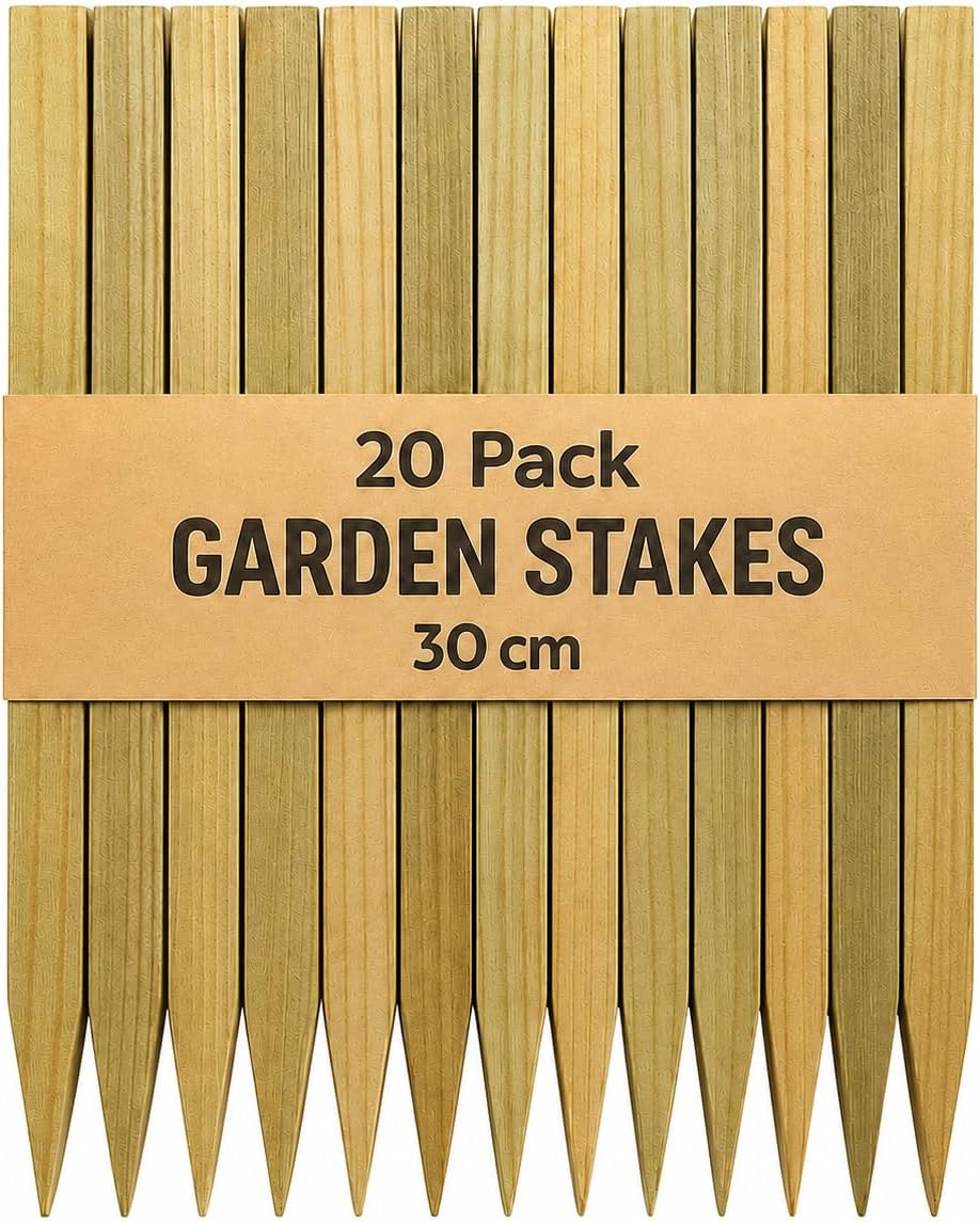 20 Pack 12" (300mm) Treated SITE PEGS Wooden Stakes Posts PEGS Garden Fence