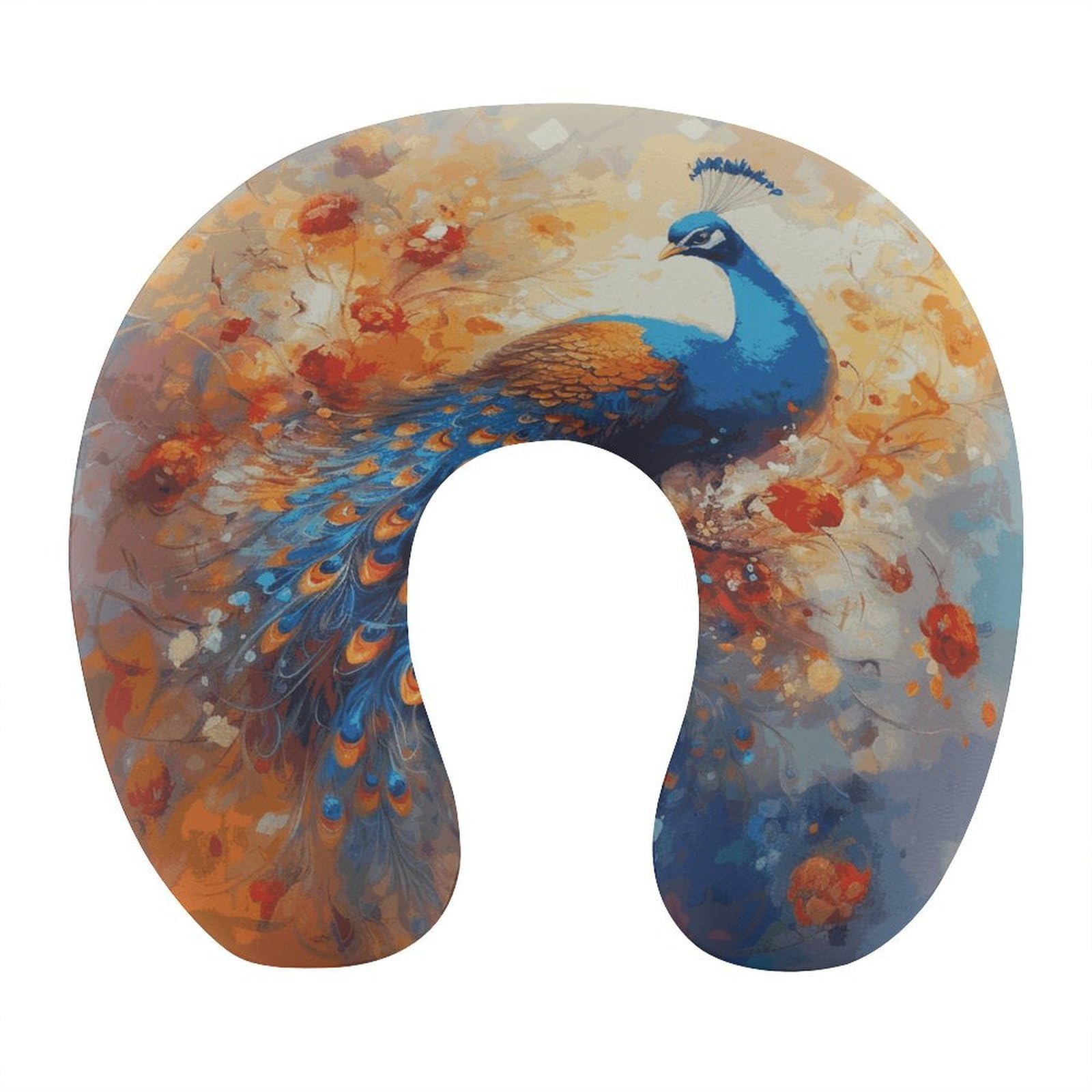 FekiLoot Peacock2 Travel Pillow U Shaped Neck Pillow Comfortable Memory Foam Pillow Portable Soft Headrest Lightweight Neck and Head Support for Planes Trains Self-Driving Cars