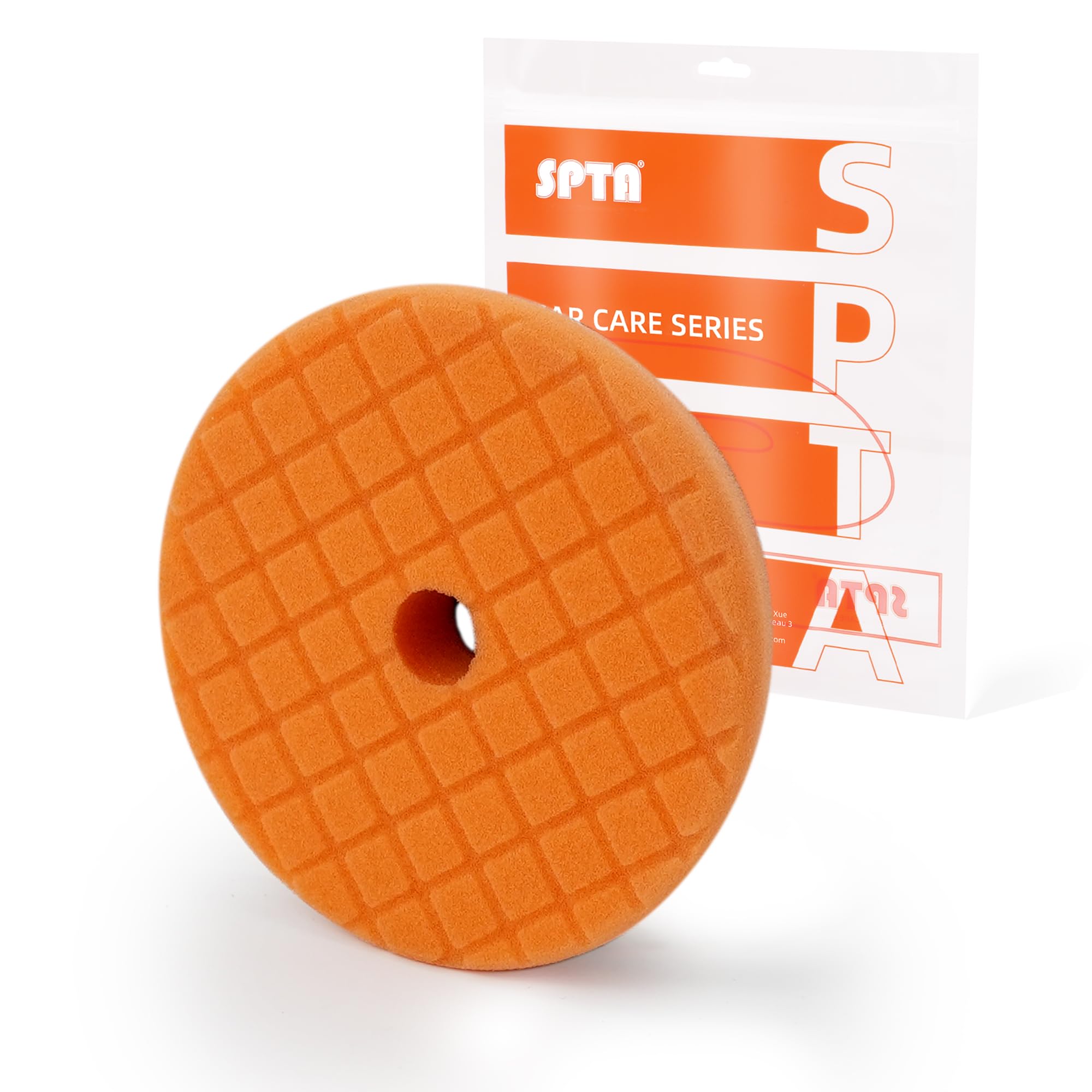 SPTA PRO Orange Heavy-Cut Polishing Foam Pad, 1Pc 3 Inch 80mm Backing Plate Compound Buffing Polishing Sponge Pads for Car Buffer Polisher Compounding, Polishing and Waxing -SF301