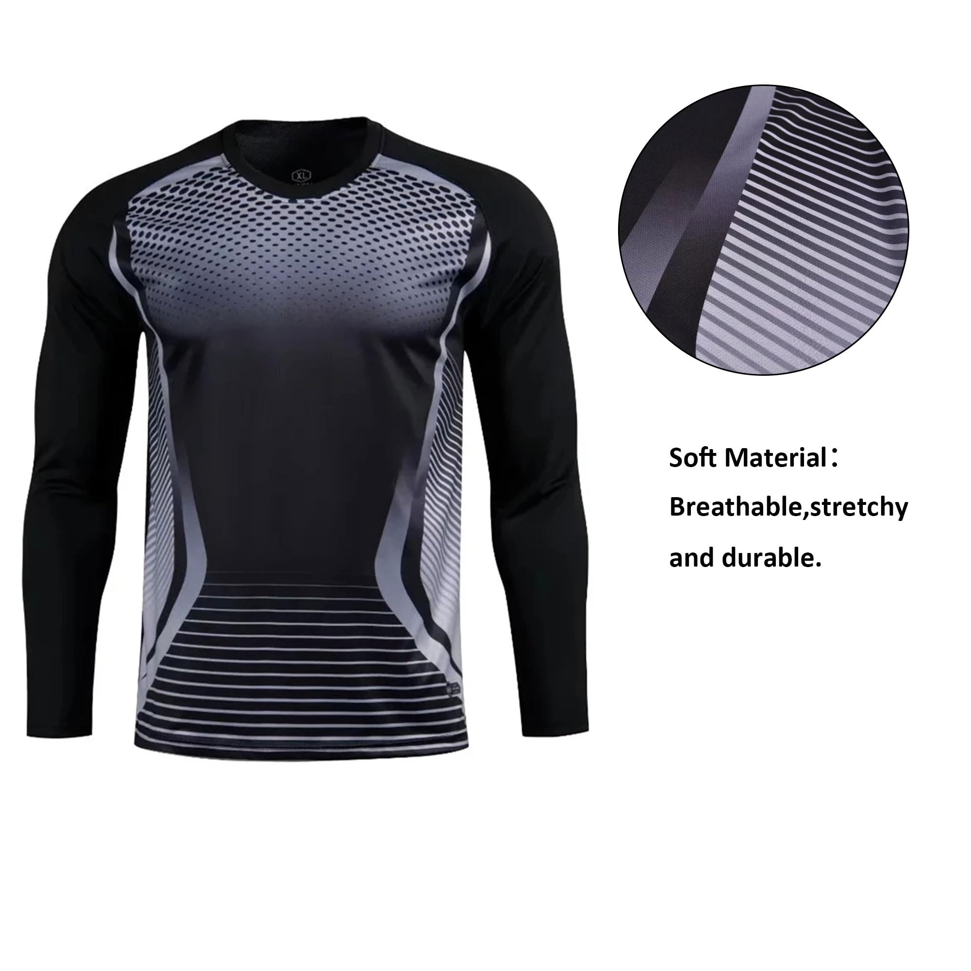 Camiseta de Portero de fútbol for Hombre, Uniforme de fútbol de Manga Larga, Protector de Esponja