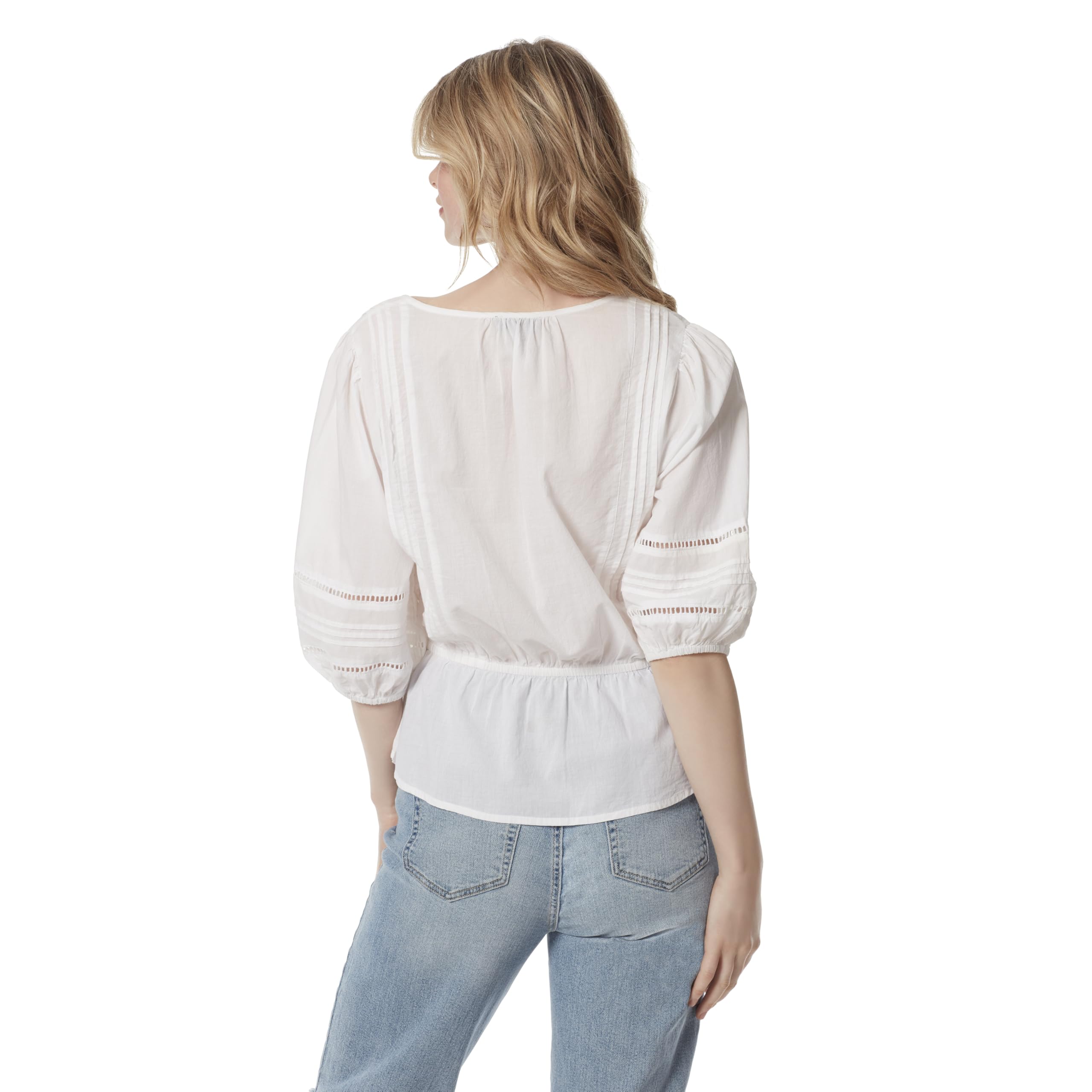 Jessica Simpson Twyla Tie Waist Button Down Peasent Top Standard Twyla - Cravatta in Vita con Bottoni Donna