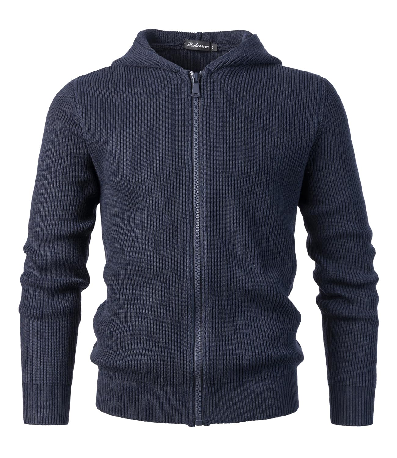 Cardigan con Cappuccio da Uomo Invernale Lavorato a Maglia con Cerniera Intera Giacca Maglione Felpe Classico Autunno Calda Lunga Pullover Sweater