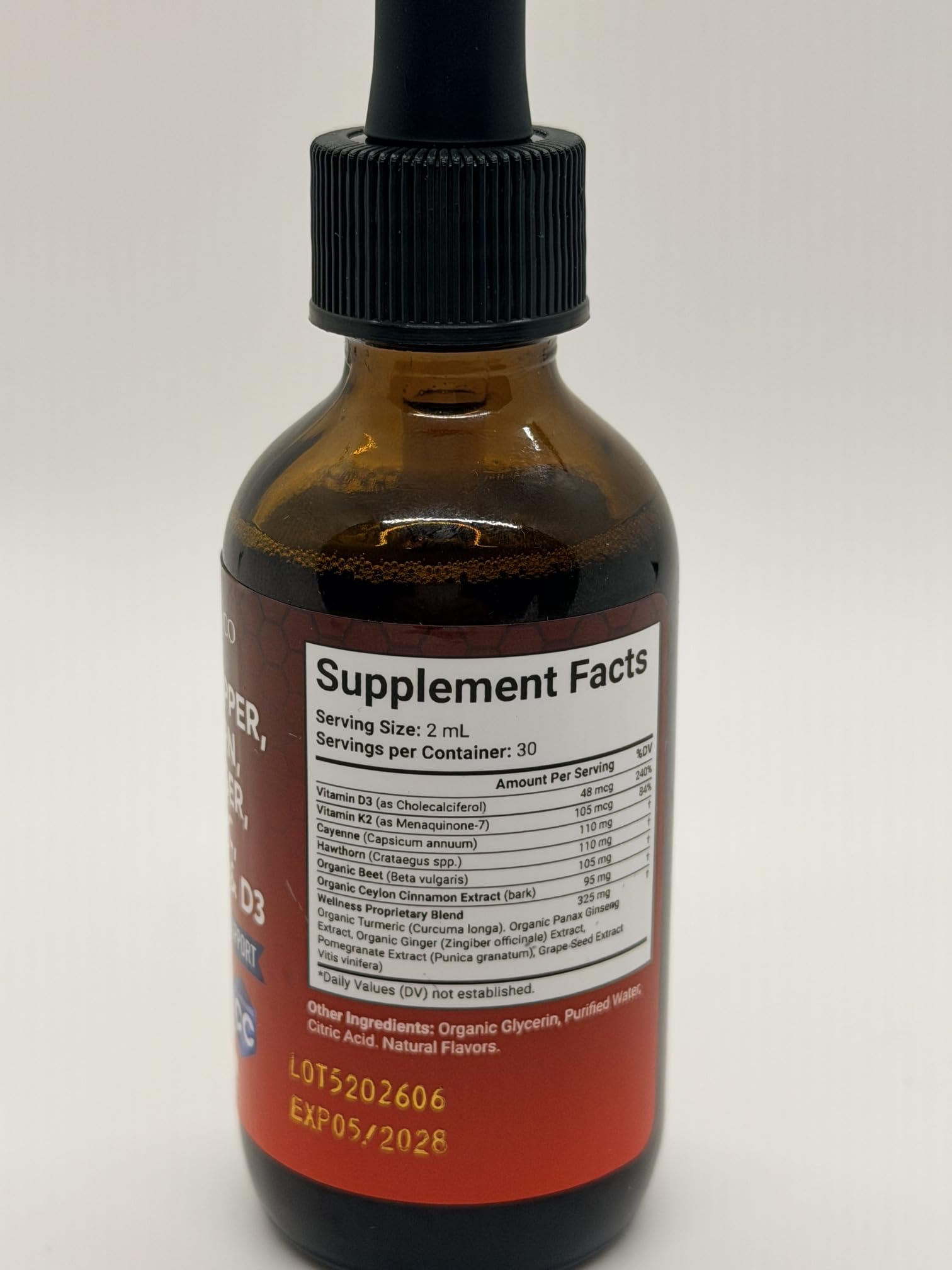 Cayenne Pepper Supplement Liquid Drops + Hawthorn Berry, Vitamin D3 K2 Beet Root Powder, Ceylon Cinnamon, Turmeric Curcumin, Organic Panax Ginseng - 4oz — Amazon image 12