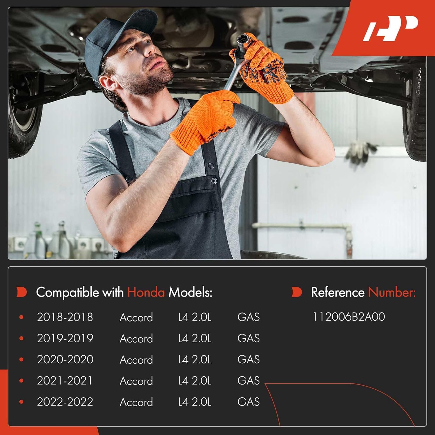 A-Premium Engine Oil Pan Sump with Drain Plug Compatible with Honda Accord, 2018 2019 2020 2021 2022, 2.0L, GAS
