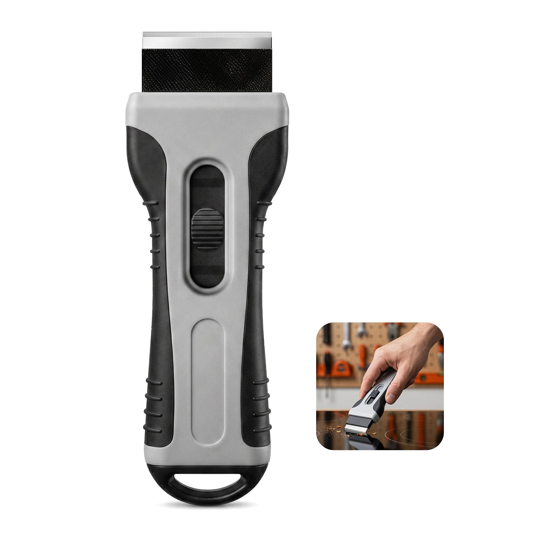 Multi-Surface Scraper Tool, Effortlessly Cleans Stubborn Residue, Paint, and Stains from Glass, Ceramic Cooktops, Ovens, Tiles, Windows, and Hobs