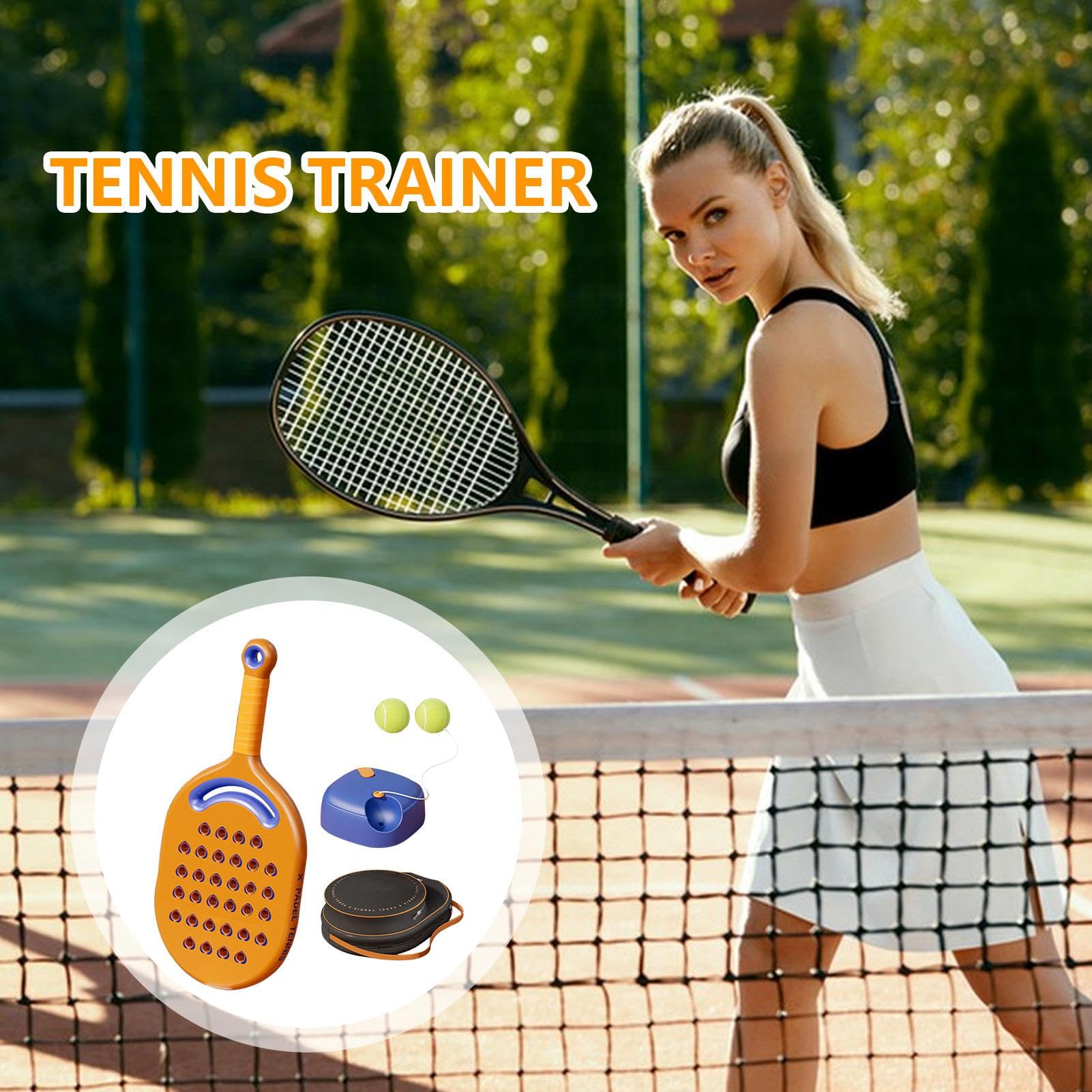 Palla da Tennis Rimbalzante per Allenamento Kit Portatile di Allenamento | Solo Attrezzo Rimbalzante da Tennis Portatile con Corda Elastica Lunga per Adulti e Bambini