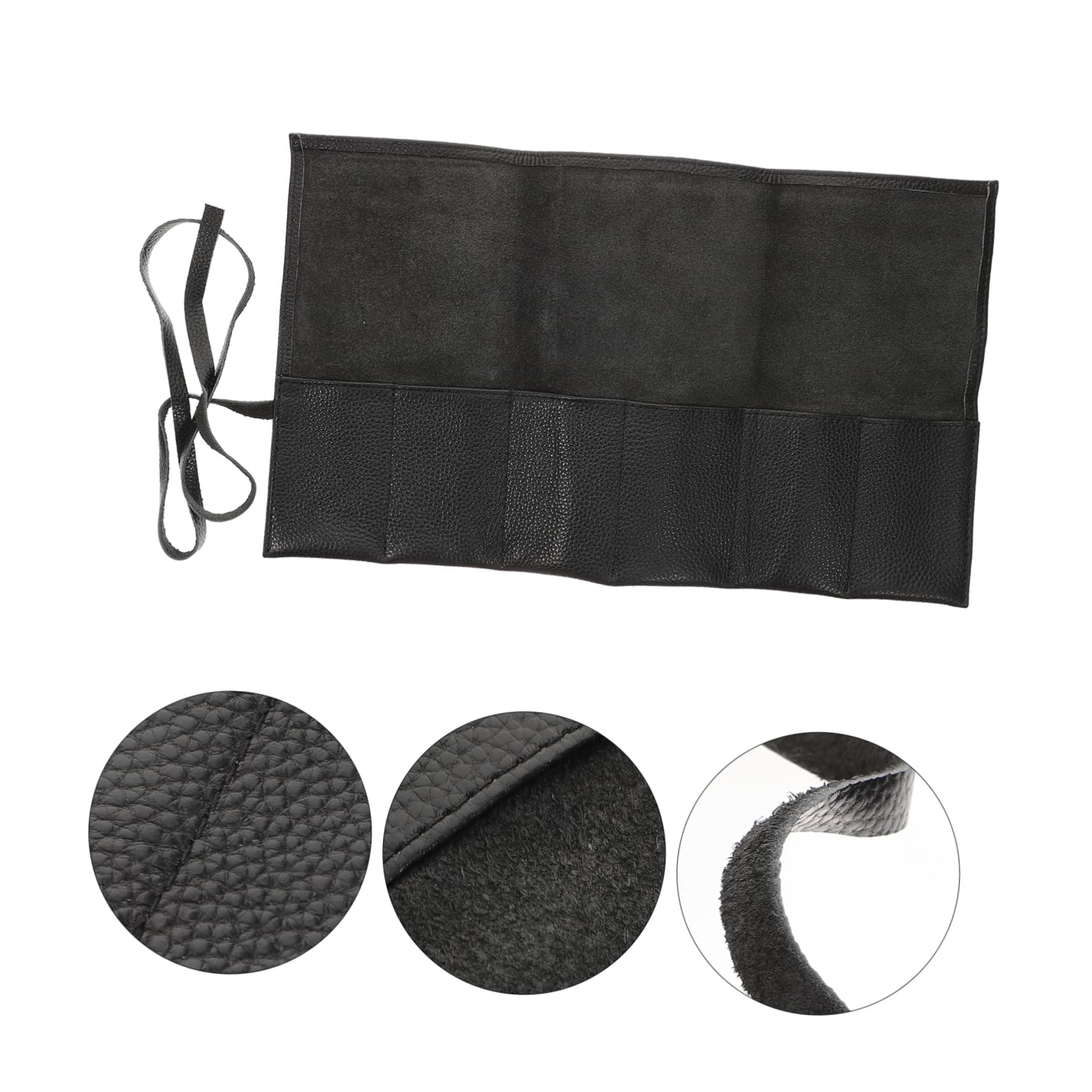 UKCOCO Estuche de Viaje para Reloj de Cuero Negro Cremallera