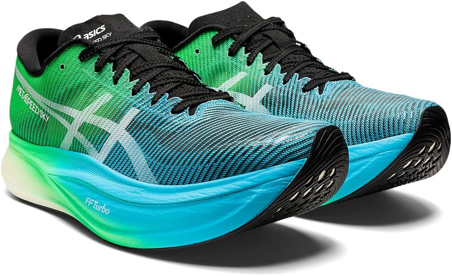ASICS Women's Metaspeed Edge+ Running Shoe, Black/New Leaf, 13