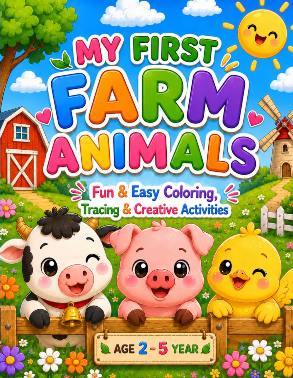 My First Farm Animals: Fun & Easy Coloring, Tracing & Creative Activities