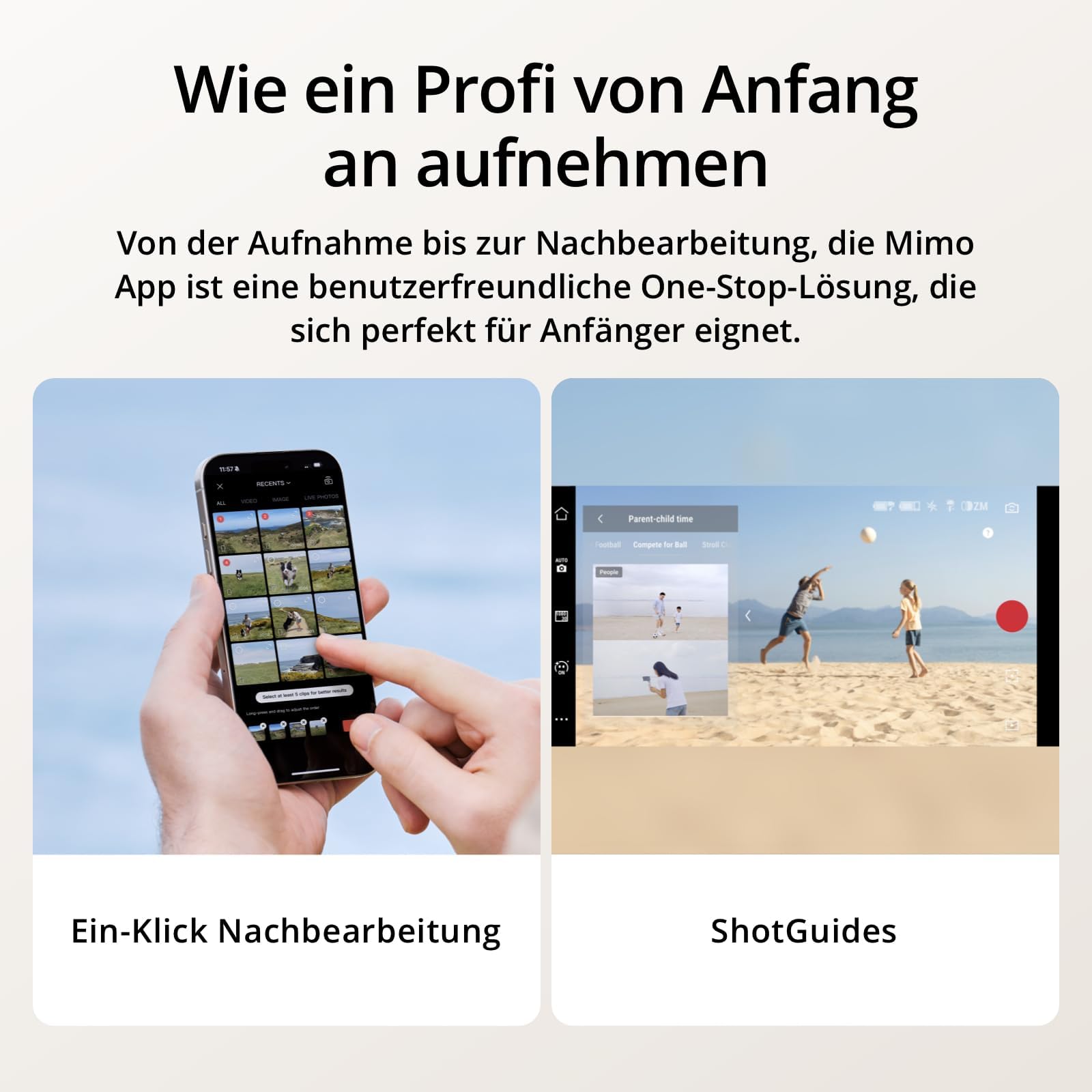 DJI Osmo Mobile 7P + Mic Mini TX (Polarweiß), Gimbal-Stabilisator für iPhone, Android, Natives Tracking, Audioempfang, Beleuchtung, 3-Achsen-Smartphone-Gimbal, Integrierter Verlängerungsstab & Stativ
