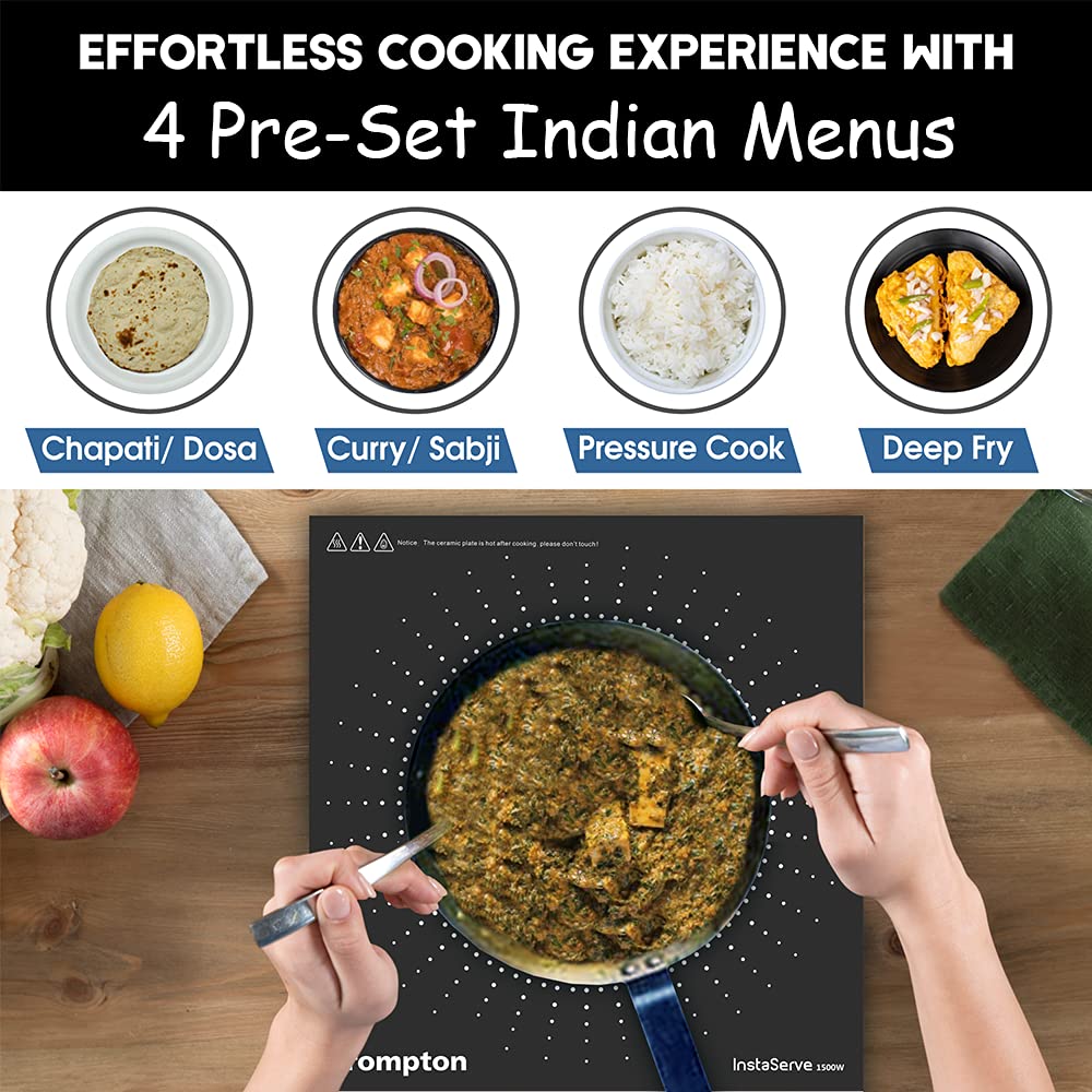 Crompton Instaserve Induction Cooktop with Preset Menus