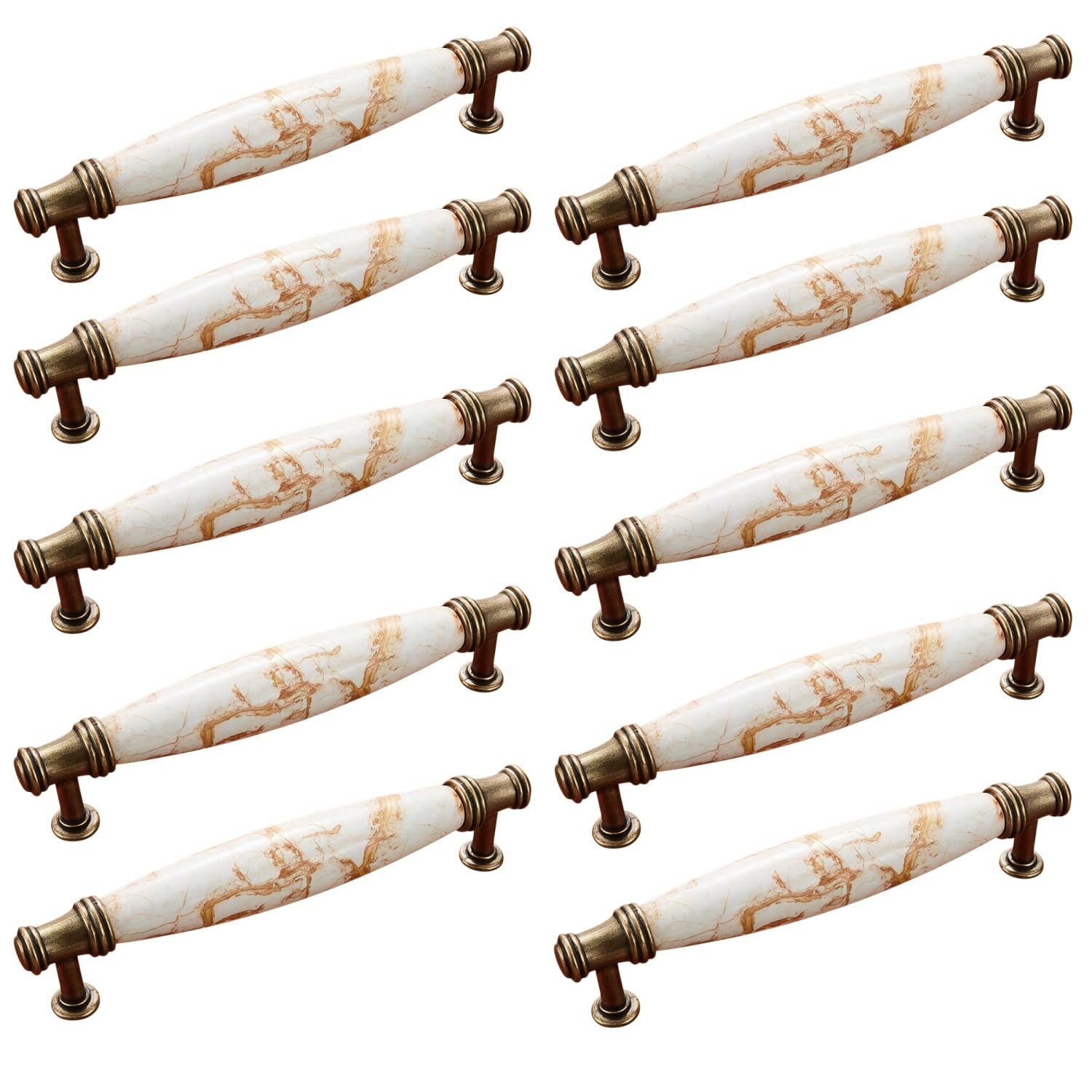 10er Set Schubladengriff Holz Rot Vintage Massiv Möbelgriffe