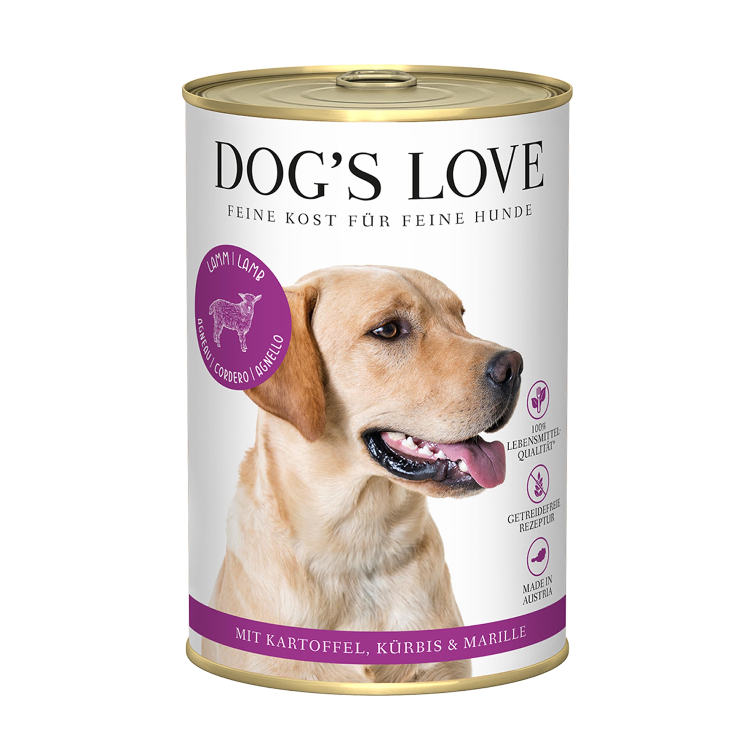 DOG'S LOVE Classic Agneau Lot de 6 (6 x 400 g)