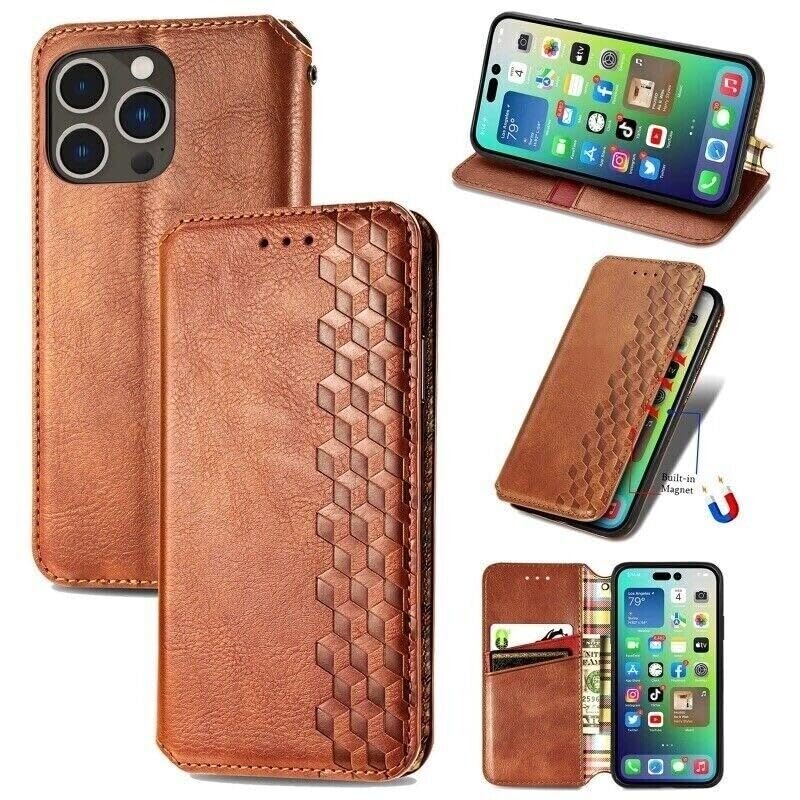 Étui iPhone 15 Pro Max marron | Protégez votre écran et rangez vos cartes en sécurité